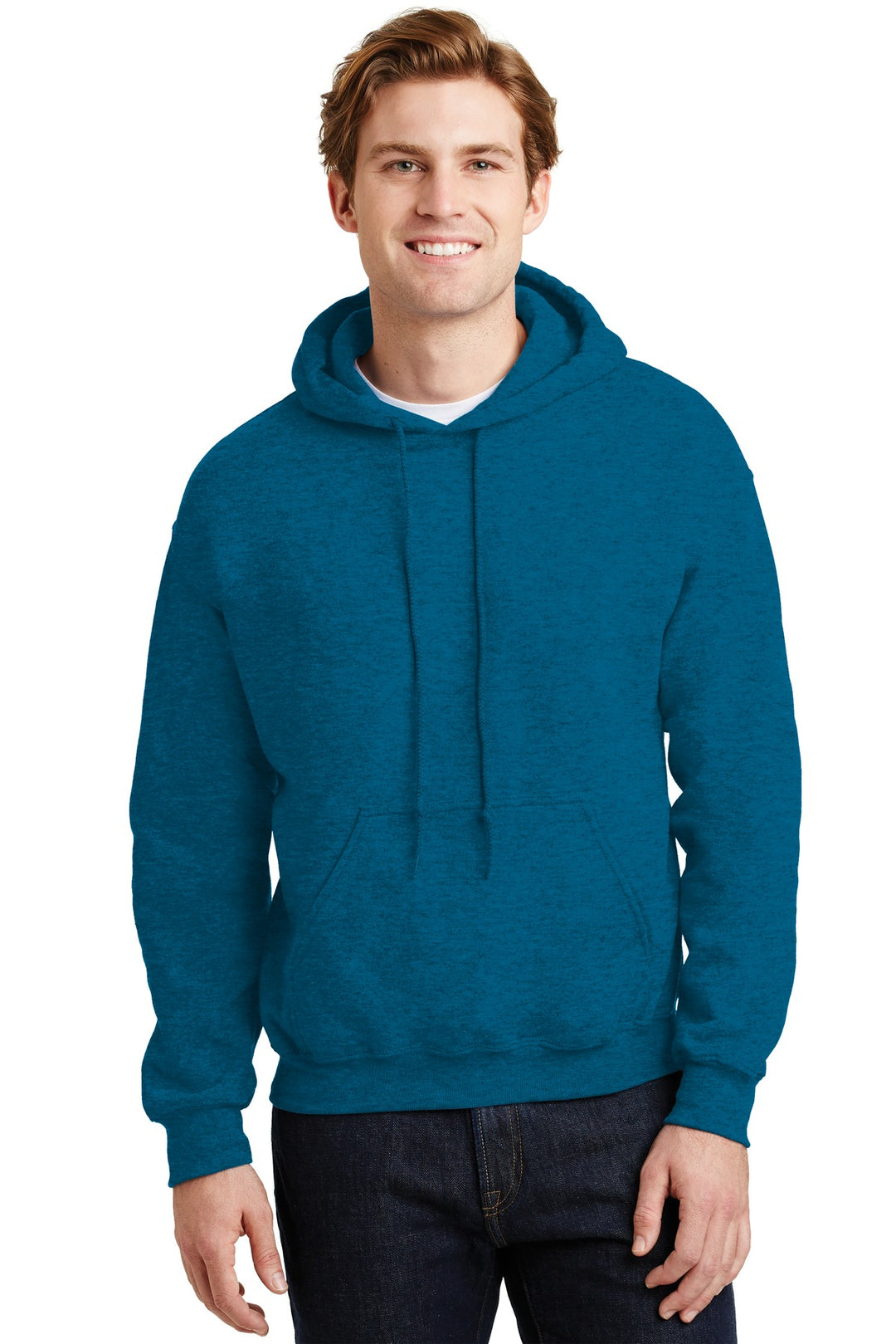 Front View of Antqu Sapphire Gildan - Heavy Blend Hooded Sweatshirt. 18500