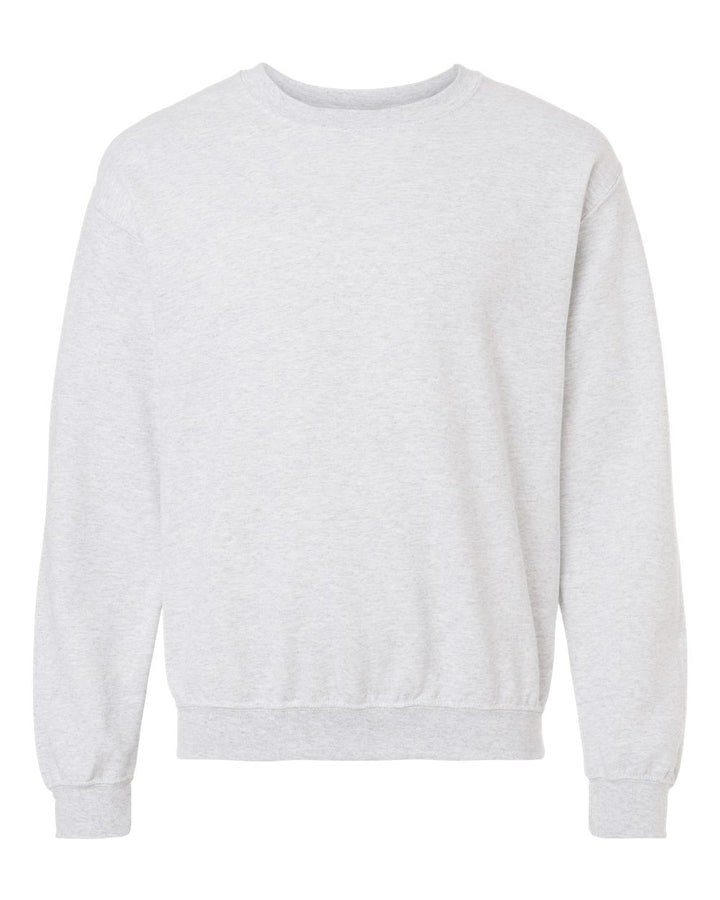 Front View of Ash Heavy Blend™ Crewneck Sweatshirt - 18000