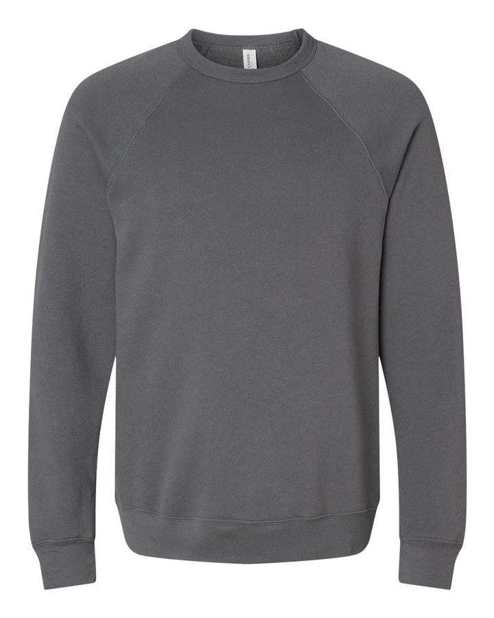 Front View of Asphalt Sponge Fleece Raglan Crewneck Sweatshirt - 3901