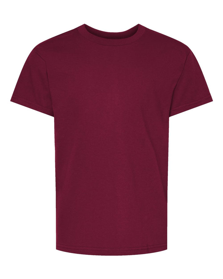 Front View of Athletic Cardinal Essential-T Youth T-Shirt - 5480