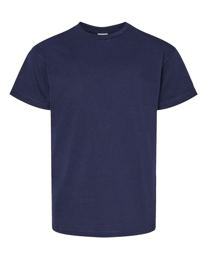 Front View of Athletic Navy Essential-T Youth T-Shirt - 5480