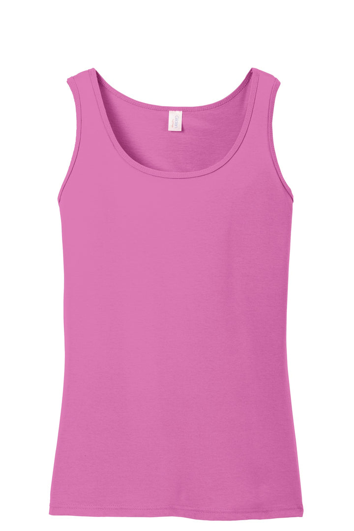 Front View of Azalea Gildan Softstyle Junior Fit Tank Top. 64200L