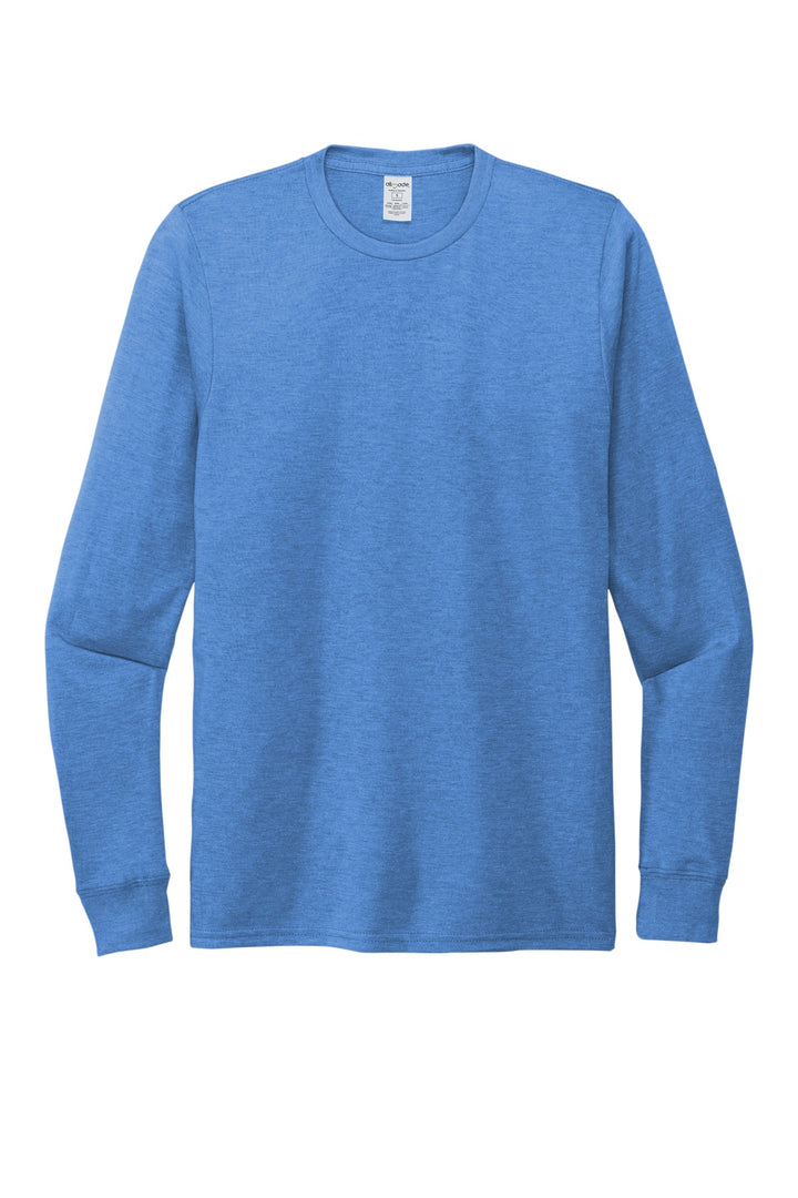 Front View of Azure Blue Allmade Unisex Tri-Blend Long Sleeve Tee AL6004