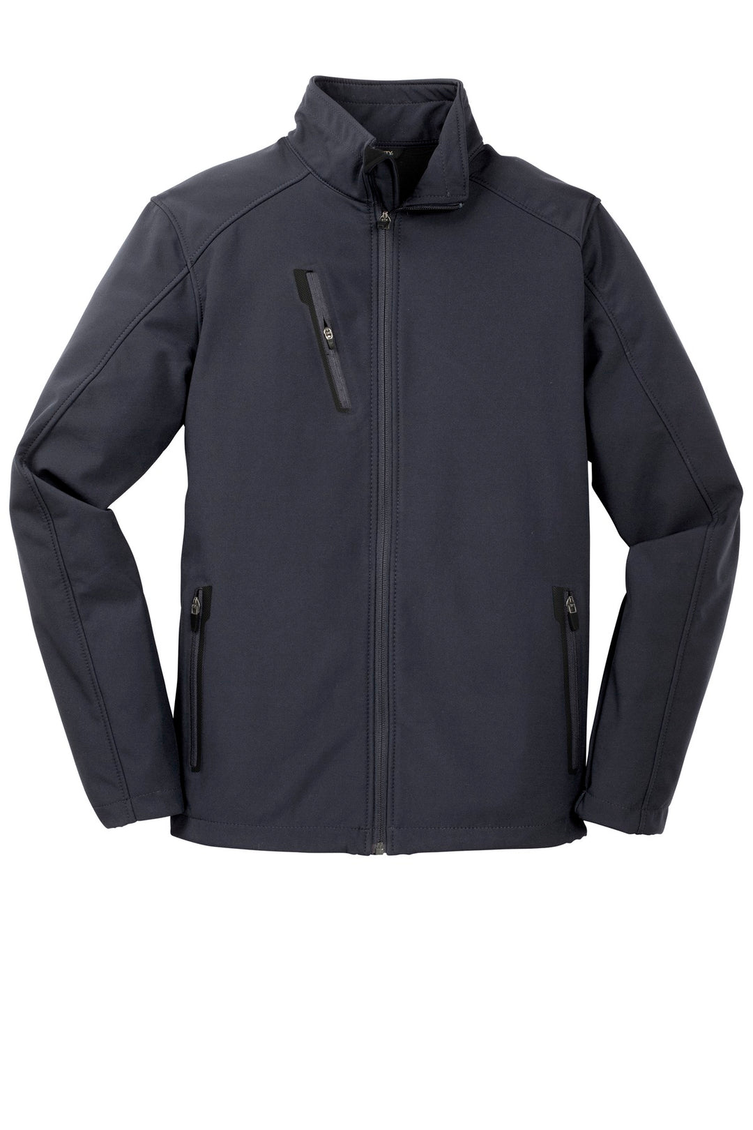Front View of Batlshp Grey Port Authority Welded Soft Shell Jacket. J324