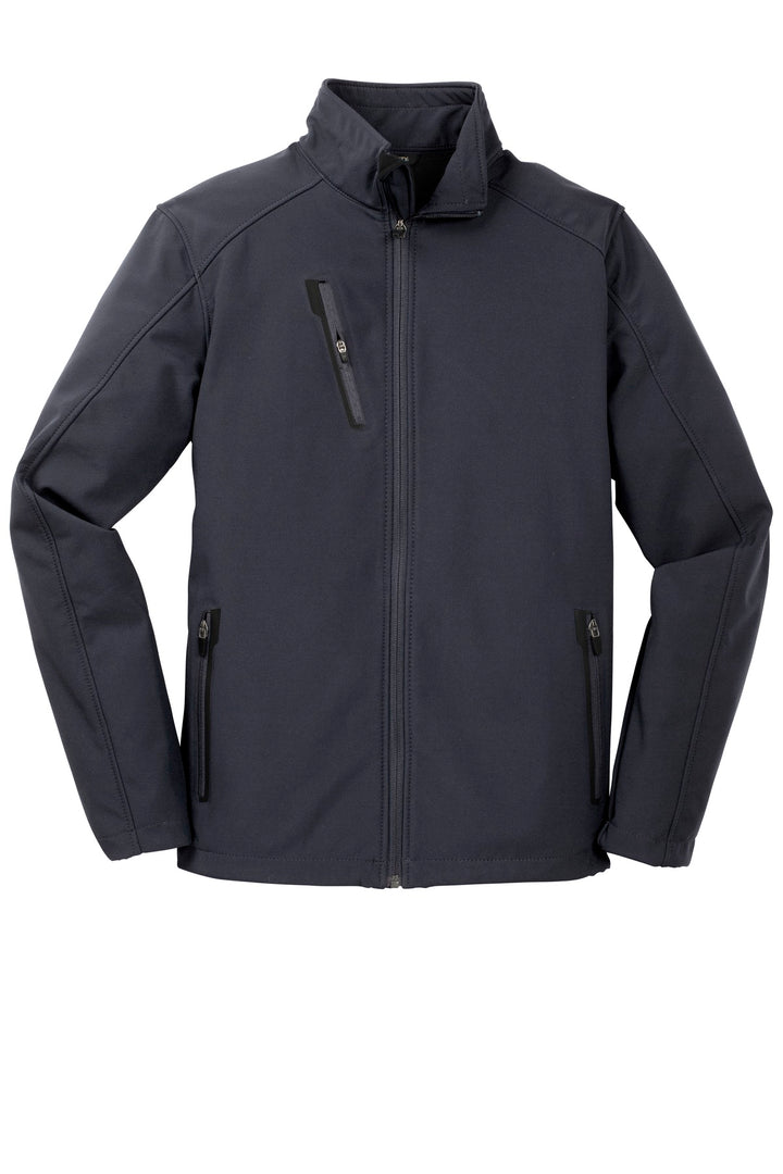 Front View of Batlshp Grey Port Authority Welded Soft Shell Jacket. J324