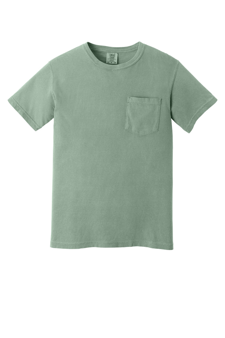Front View of Bay COMFORT COLORS Heavyweight Ring Spun Pocket Tee. 6030