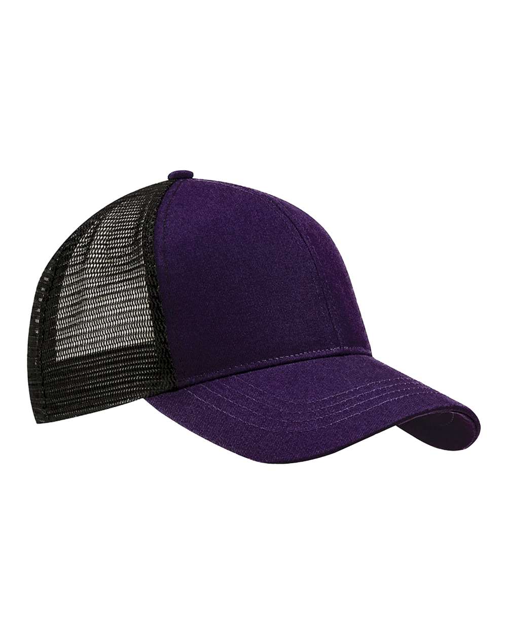 Front View of Beetroot/ Black Eco Trucker Cap - EC7070