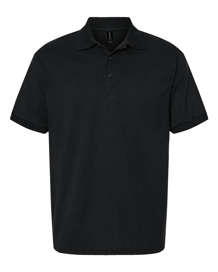 Front View of Black DryBlend® Jersey Polo - 8800