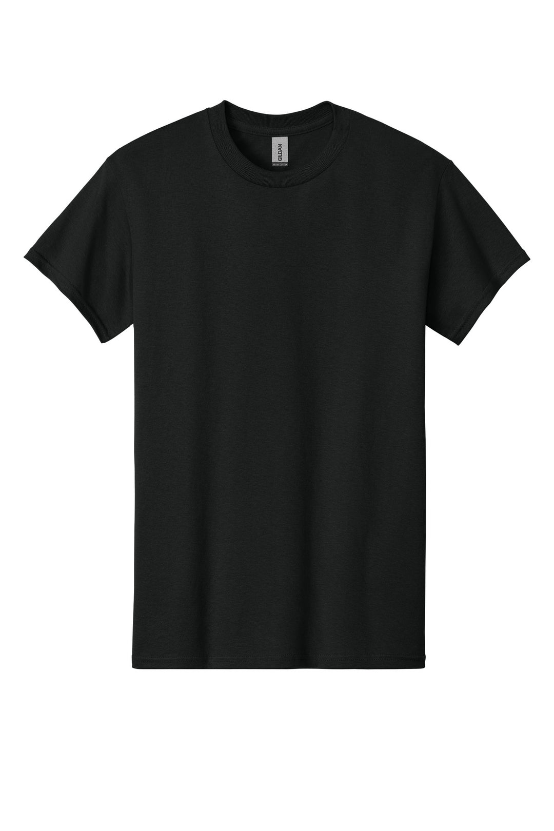 Front View of Black Gildan - Heavy Cotton 100% Cotton T-Shirt. 5000