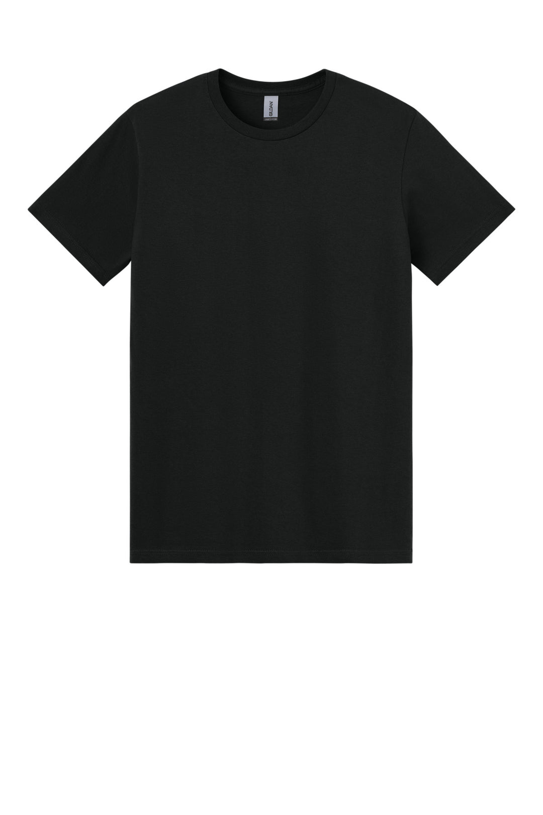 Front View of Black Gildan Light Cotton Tee 3000