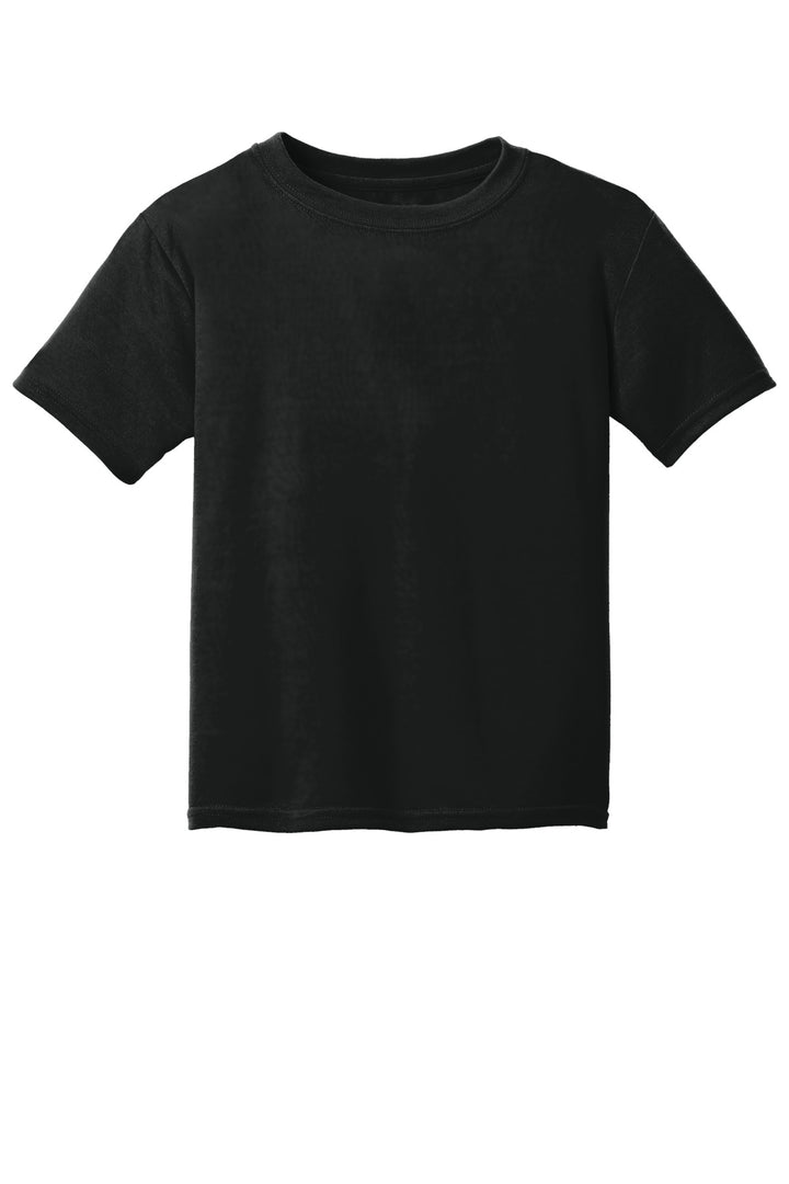 Front View of Black Gildan Youth Gildan Performance T-Shirt. 42000B