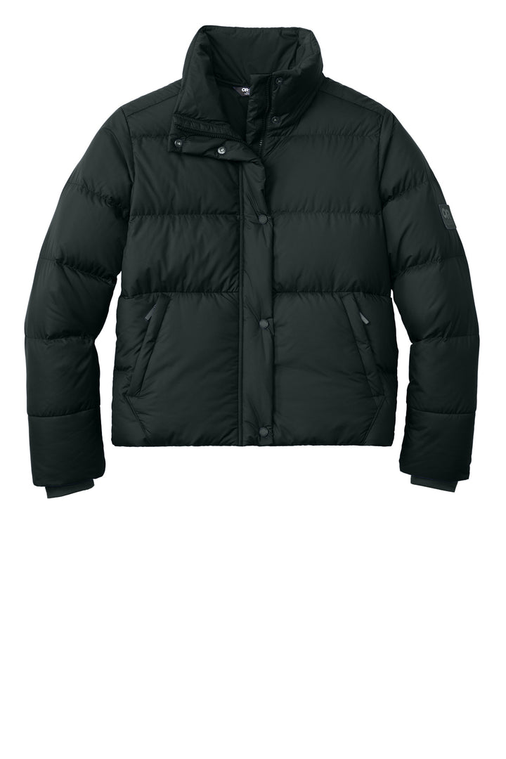 Front View of Black LIMITED EDITION Outdoor Research Women's Coldsnap Down Jacket OR322225