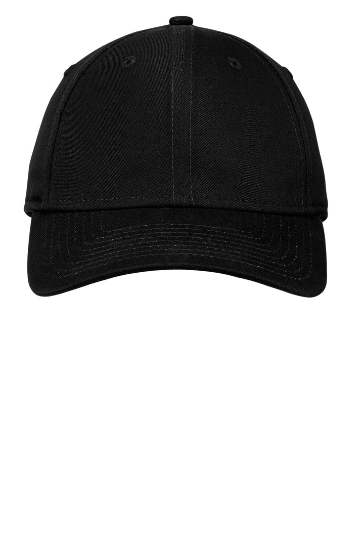 Front View of Black New Era - Adjustable Structured Cap. NE200