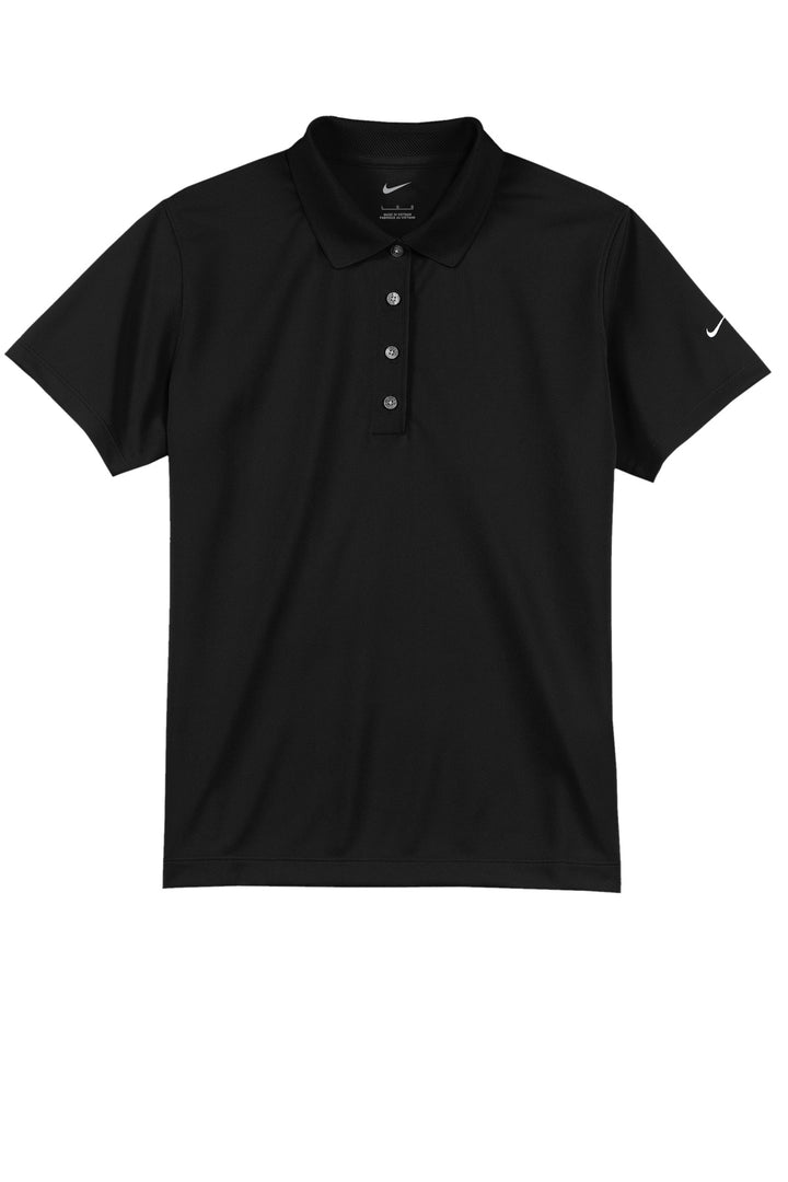 Front View of Black Nike Women's Tech Basic Dri-FIT Polo. 203697