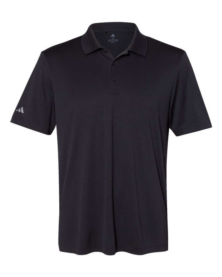 Front View of Black Performance Polo - A230