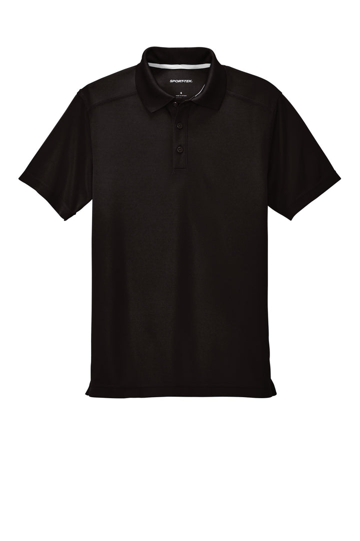Front View of Black Sport-Tek PosiCharge Micro-Mesh Polo. ST680