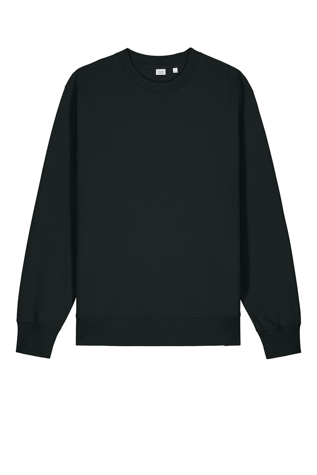 Front View of Black Stanley/Stella Unisex Changer 2.0 Crewneck Sweatshirt SXU004
