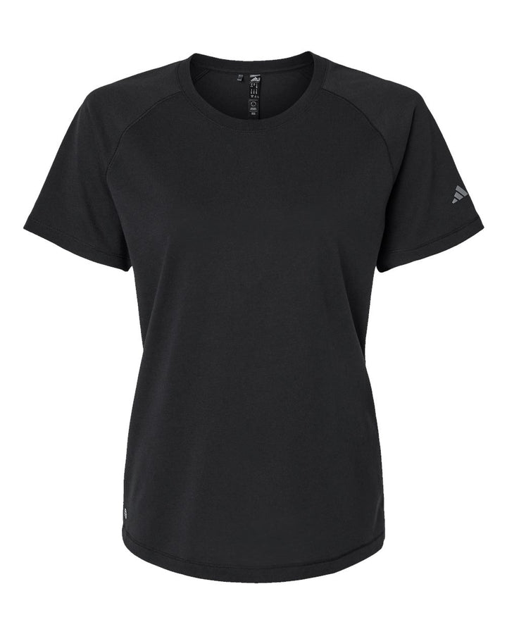 Front View of Black Women's Blended T-Shirt - A557