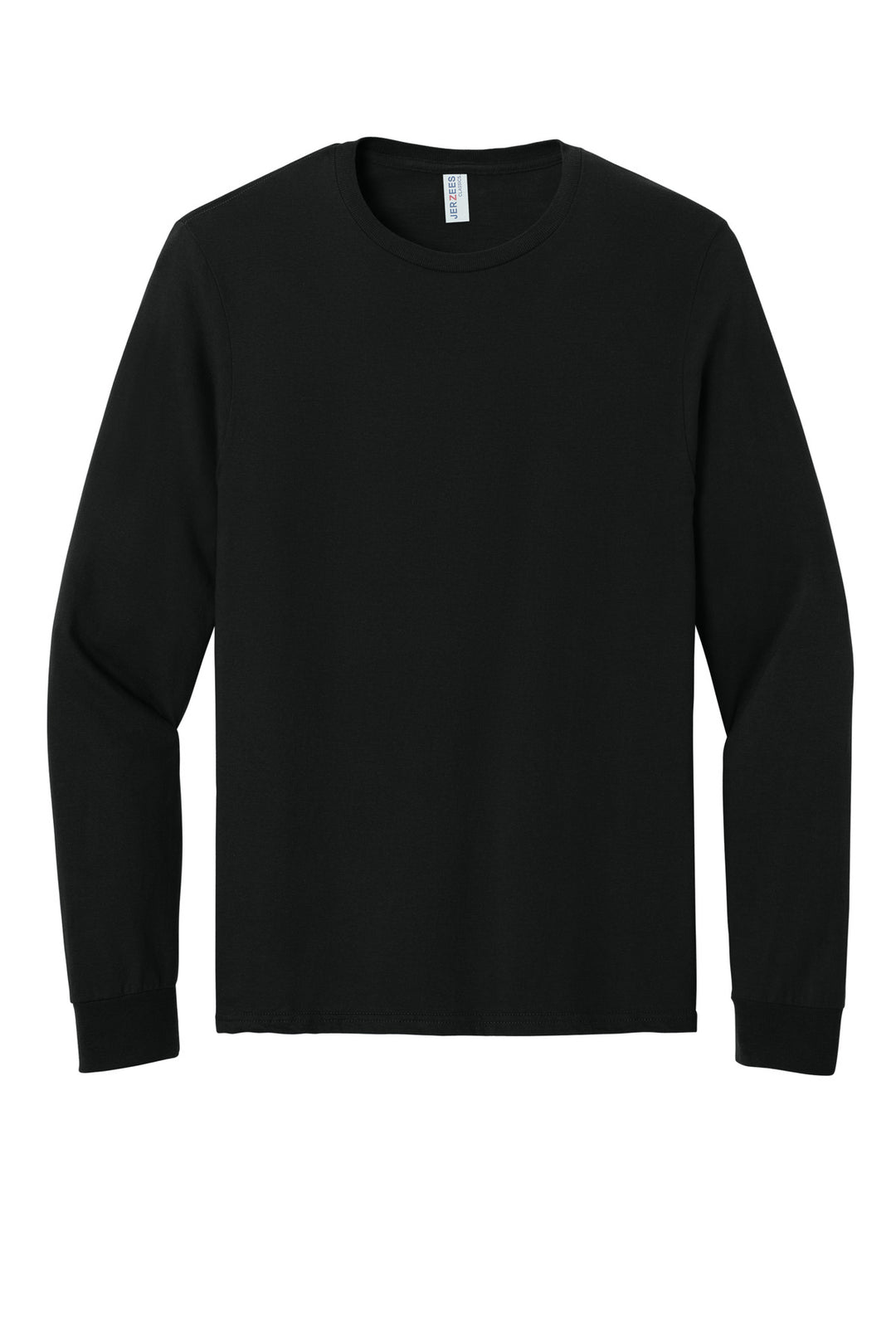 Front View of BlackInk Jerzees Classics Unisex Cotton Long Sleeve T-Shirt 363L