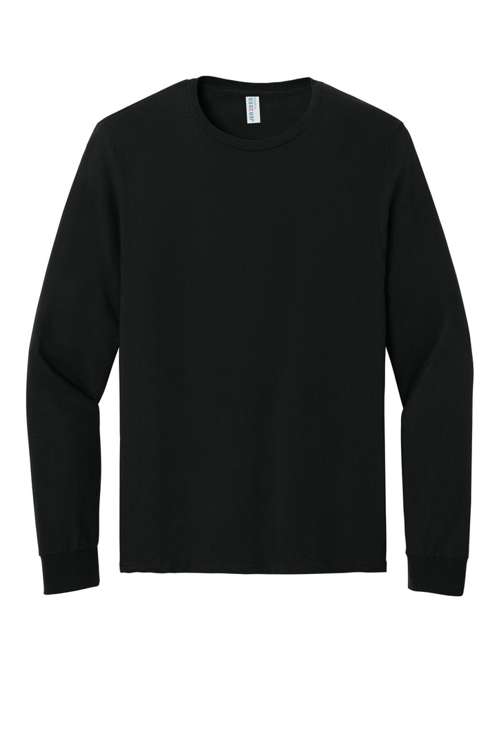 Front View of BlackInk Jerzees Classics Unisex Cotton Long Sleeve T-Shirt 363L