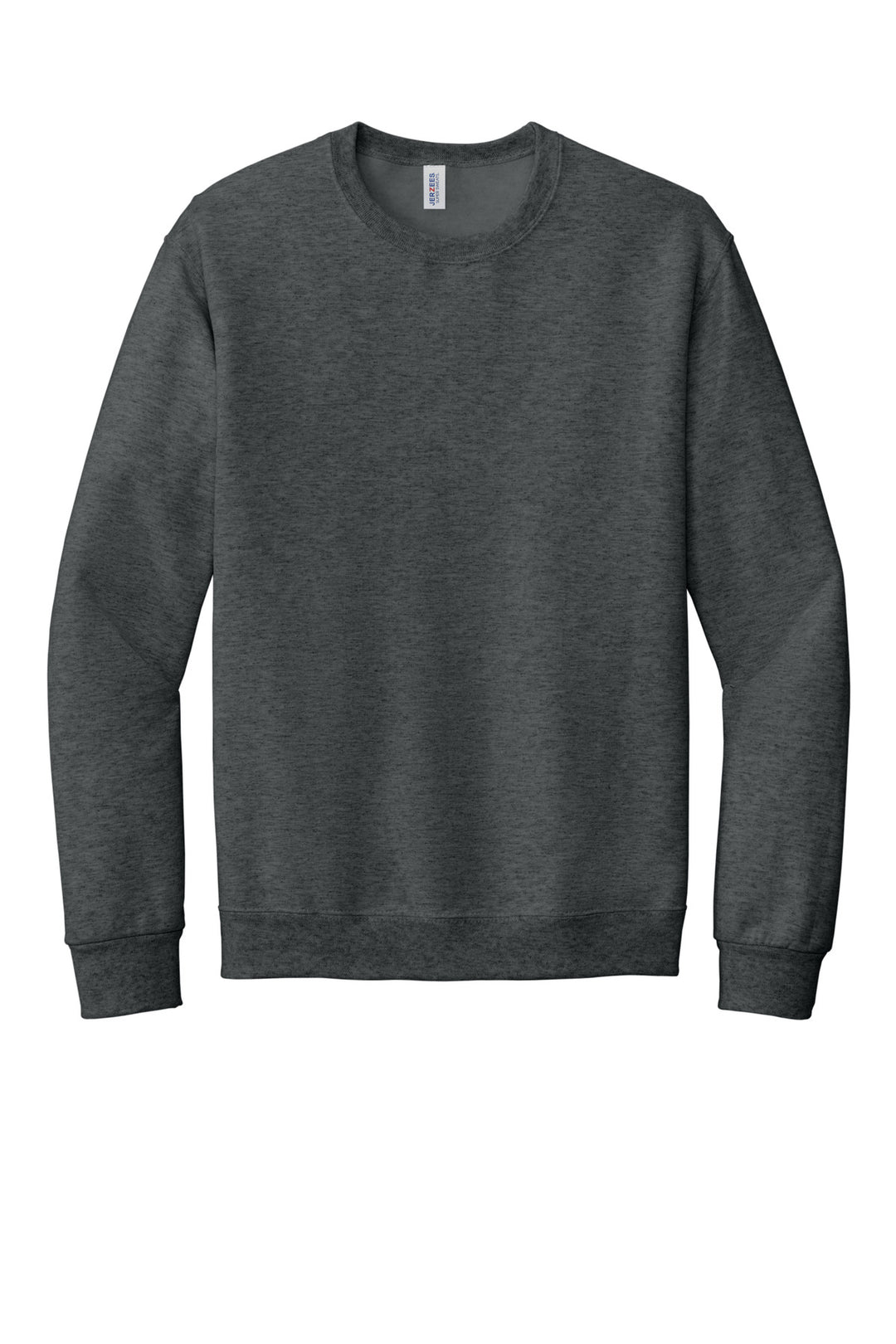 Front View of BlkHthr Jerzees Super Sweats NuBlend - Crewneck Sweatshirt. 4662M