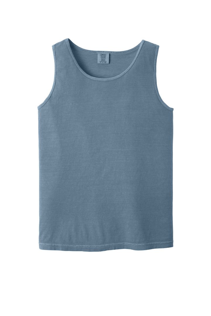 Front View of Blue Jean COMFORT COLORS Heavyweight Ring Spun Tank Top. 9360