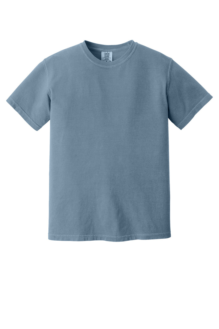 Front View of Blue Jean COMFORT COLORS Heavyweight Ring Spun Tee. 1717