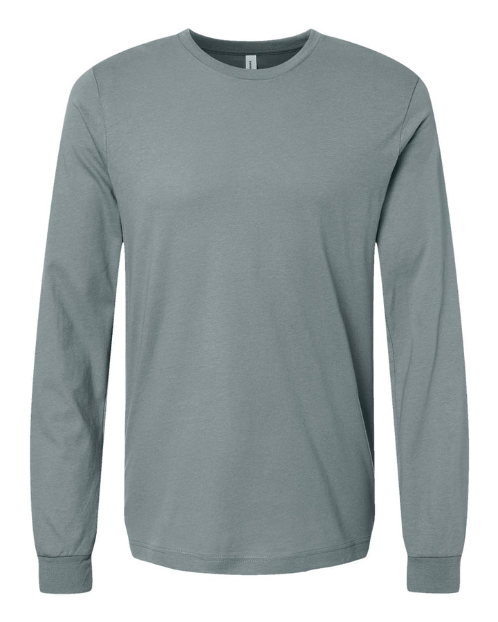 Front View of Blue Storm Jersey Long Sleeve Tee - 3501