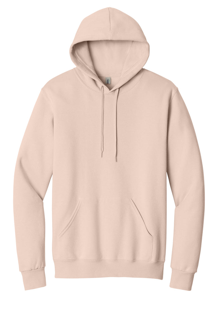 Front View of BlushPink Jerzees Eco Premium Blend Pullover Hooded Sweatshirt 700M