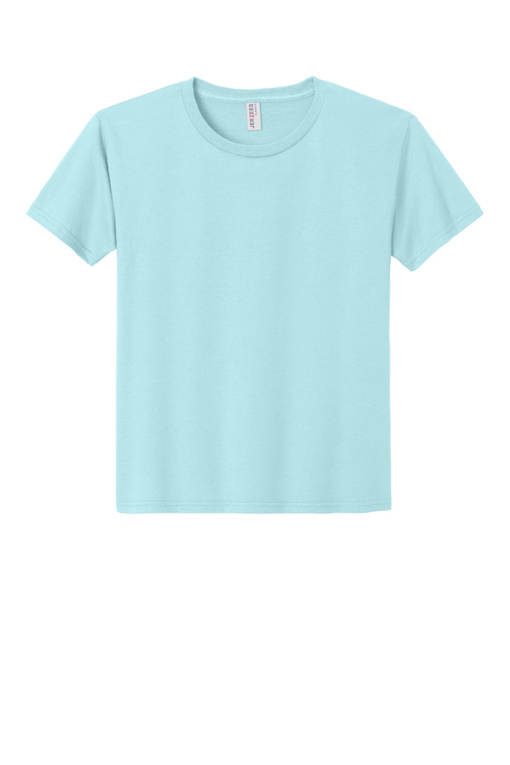Front View of BreezyBlue Jerzees Classics Youth Cotton T-Shirt 363Y