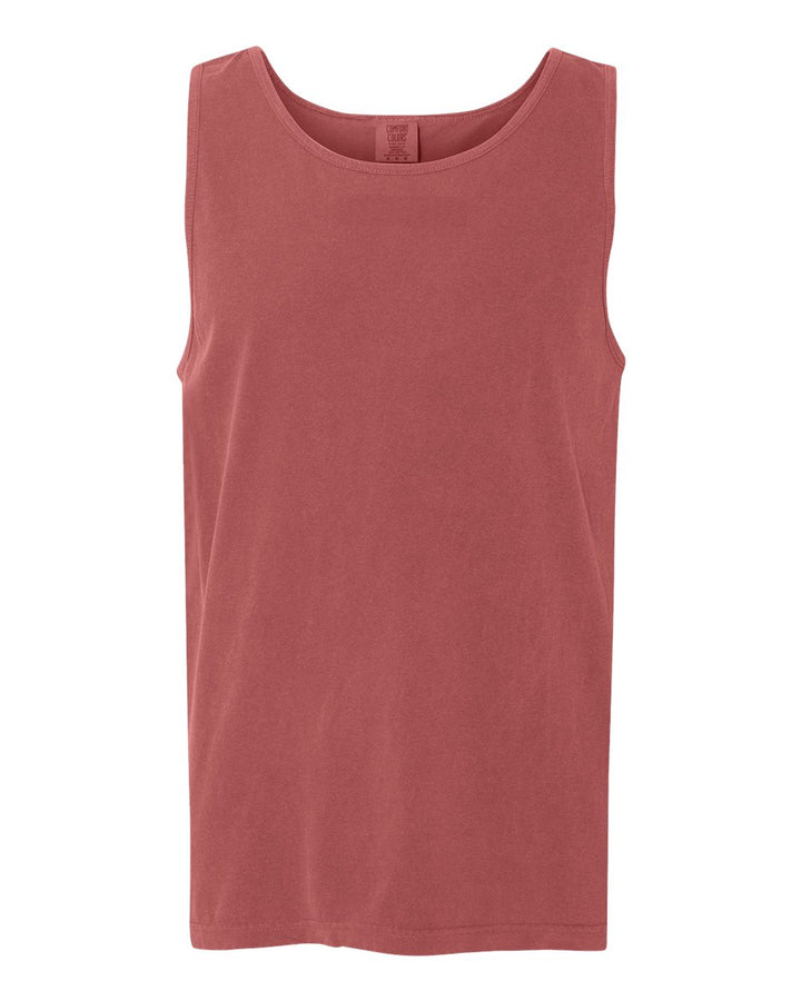 Front View of Brick Garment-Dyed Heavyweight Tank Top - 9360