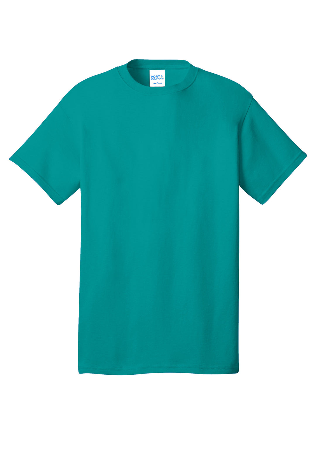 Front View of Bright Aqua Port & Company - Core Cotton Tee. PC54