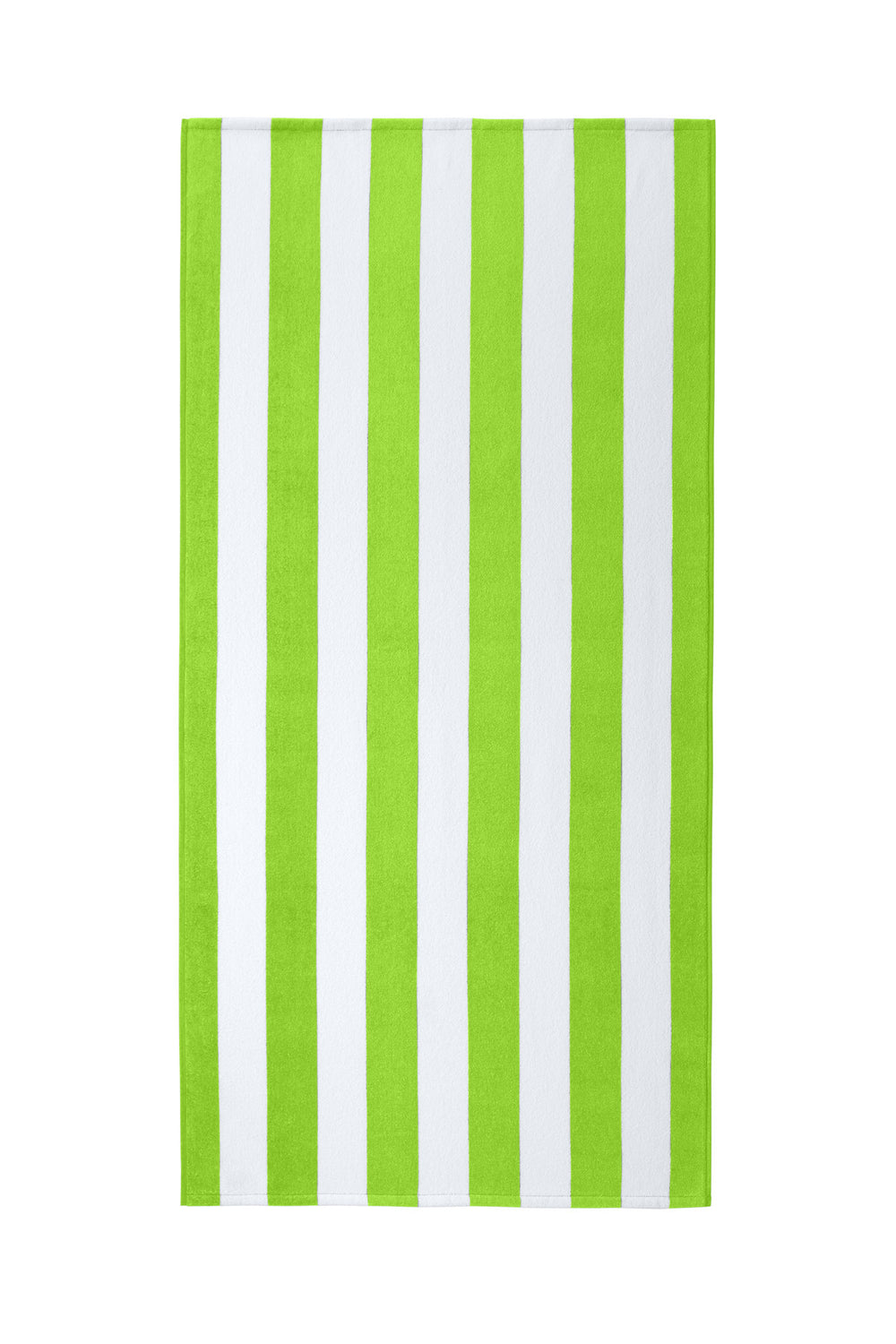 Front View of Bright Lime Port Authority Value Cabana Stripe Beach Towel PT45