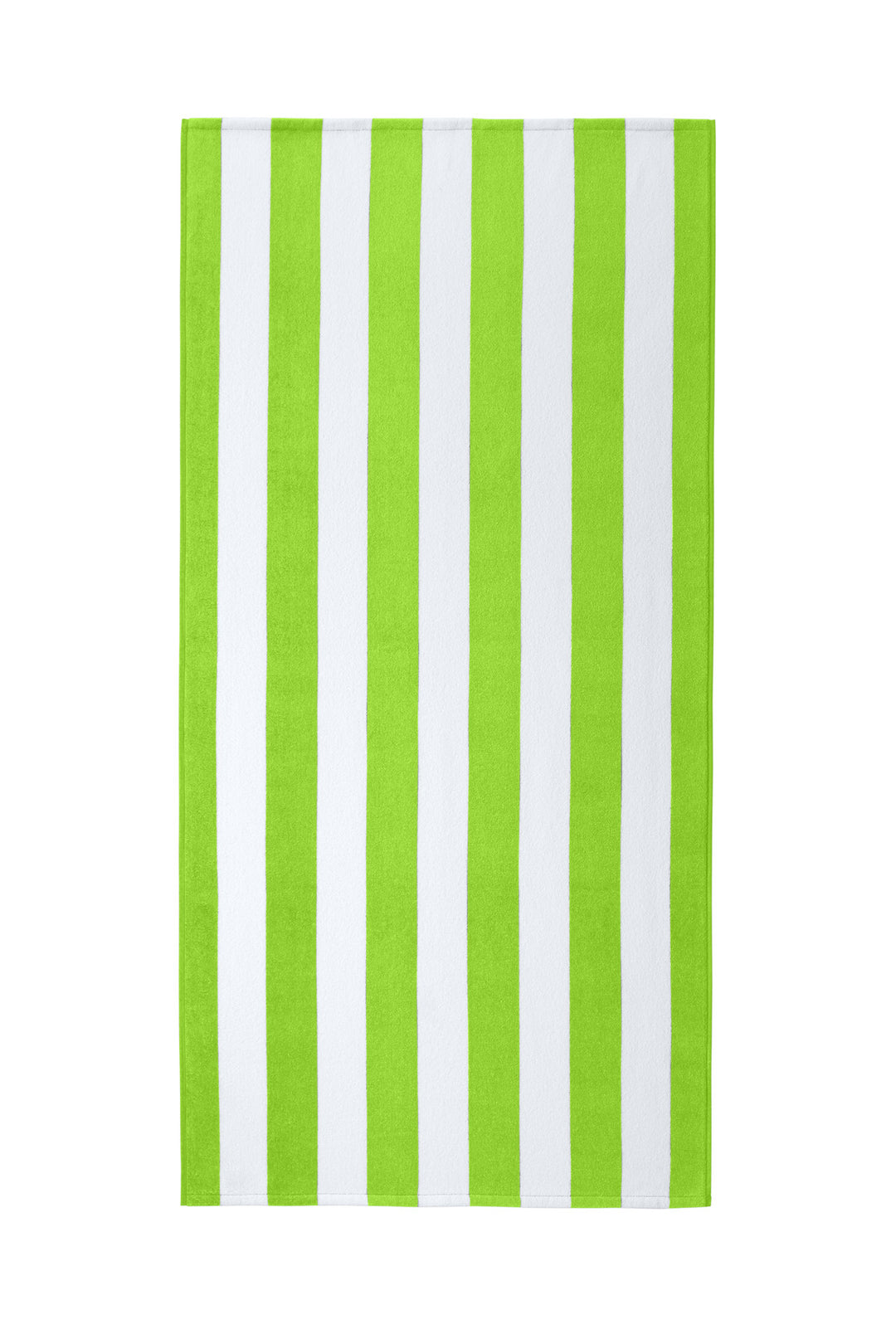Front View of Bright Lime Port Authority Value Cabana Stripe Beach Towel PT45