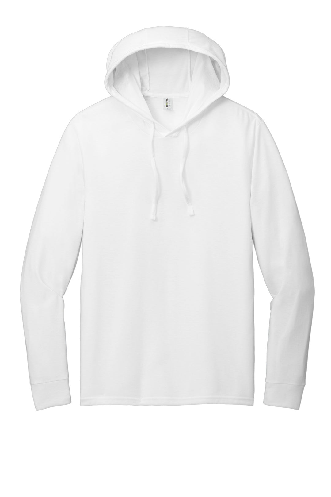 Front View of BrtWhite Allmade Unisex Tri-Blend Hoodie Tee AL6003