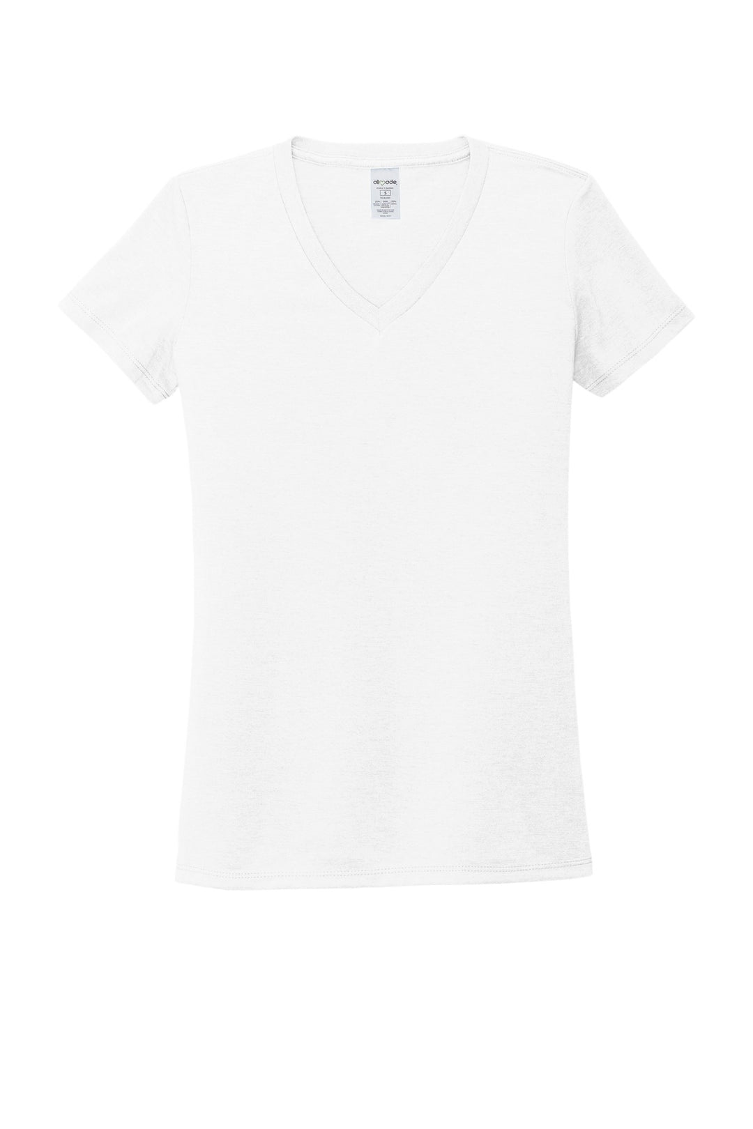 Front View of BrtWhite Allmade Women's Tri-Blend V-Neck Tee AL2018