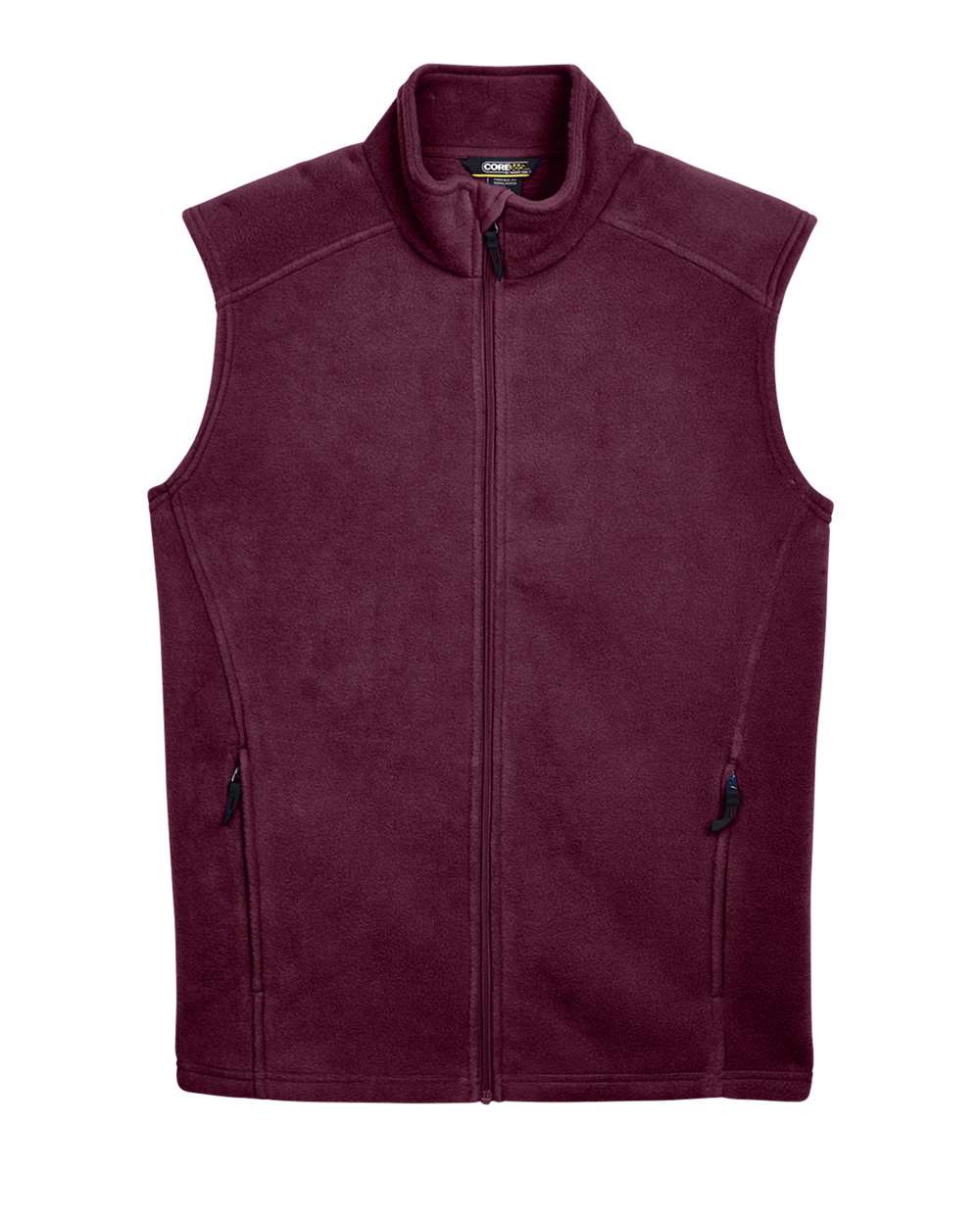 Front View of Burgundy Men's Journey Fleece Vest - 88191