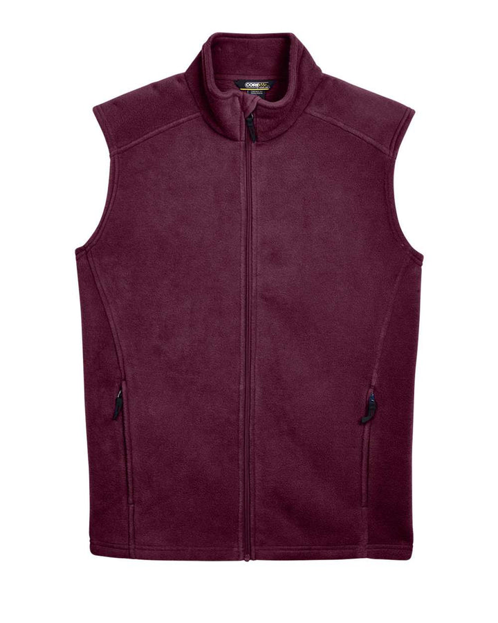 Front View of Burgundy Men's Journey Fleece Vest - 88191