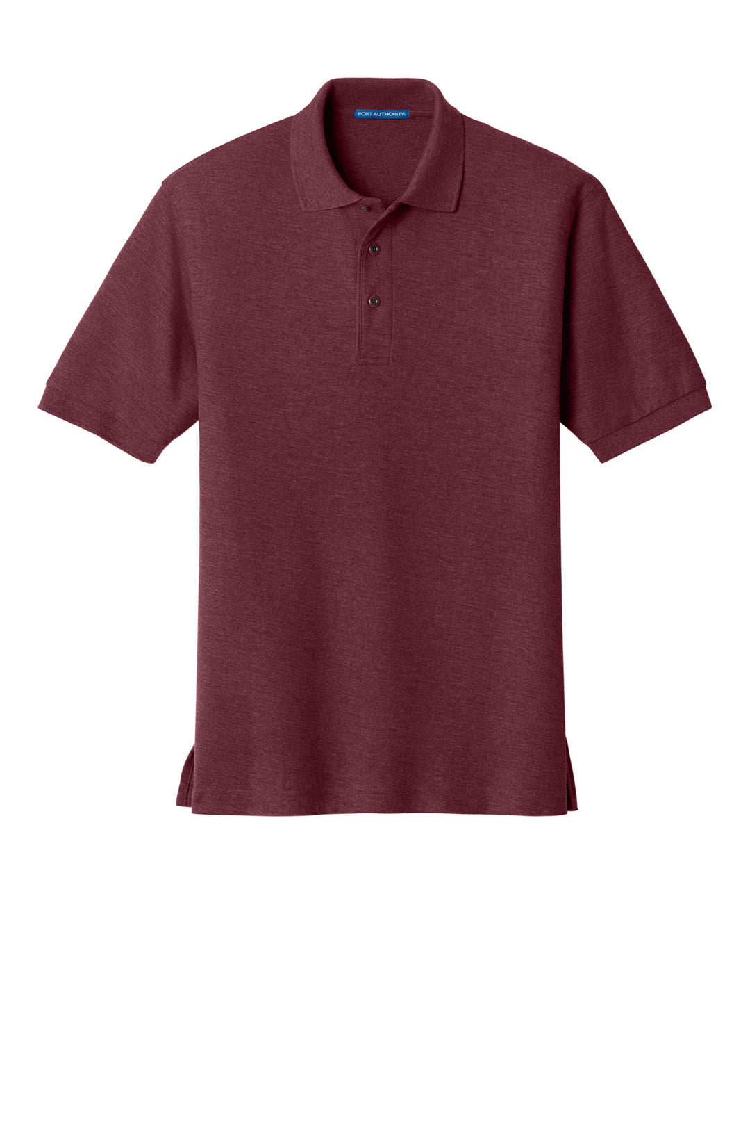 Front View of Burgundy Port Authority Silk Touch Polo K500