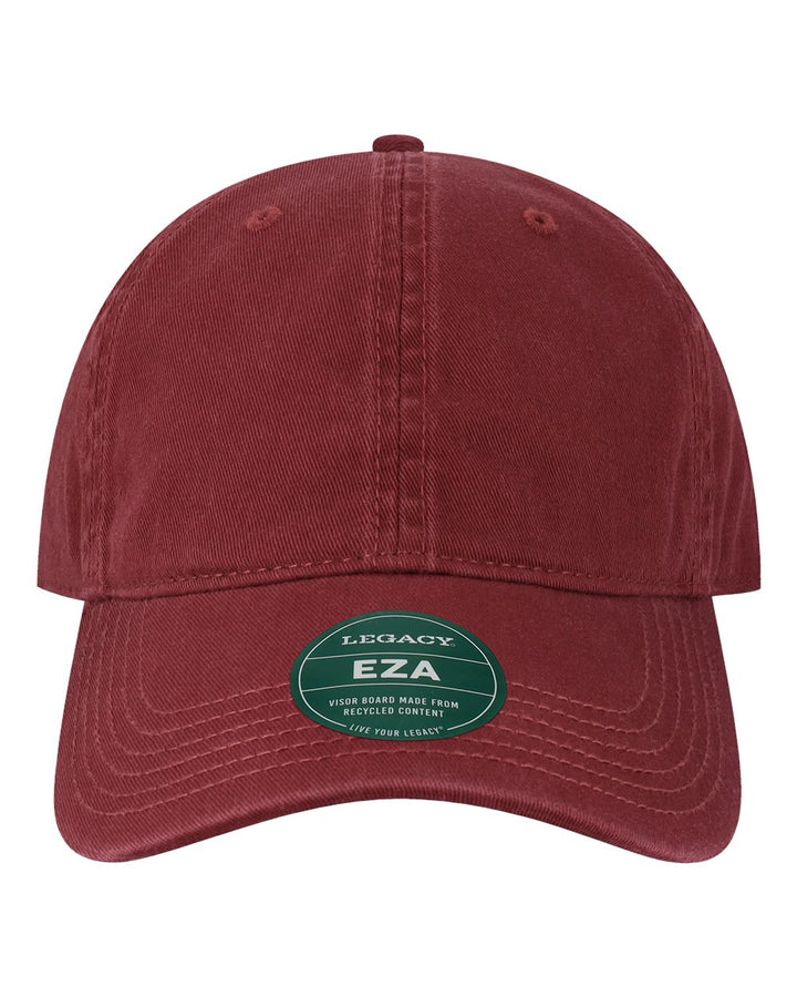 Front View of Burgundy Relaxed Twill Dad Hat - EZA