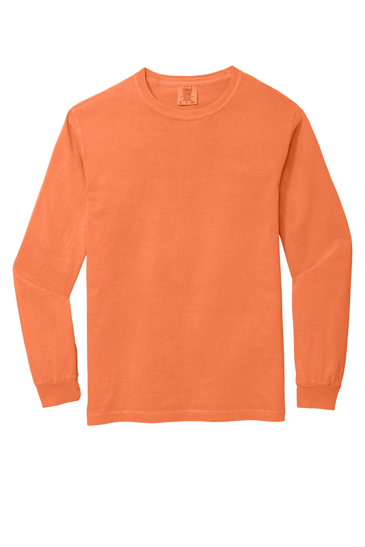 Front View of BurntOrng COMFORT COLORS Heavyweight Ring Spun Long Sleeve Tee. 6014