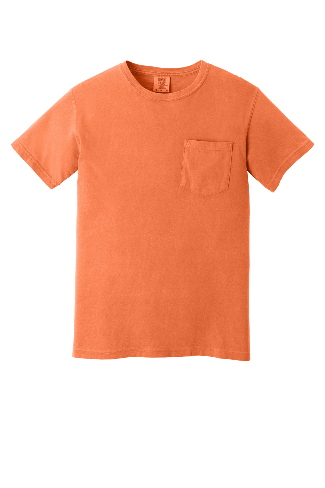 Front View of BurntOrng COMFORT COLORS Heavyweight Ring Spun Pocket Tee. 6030