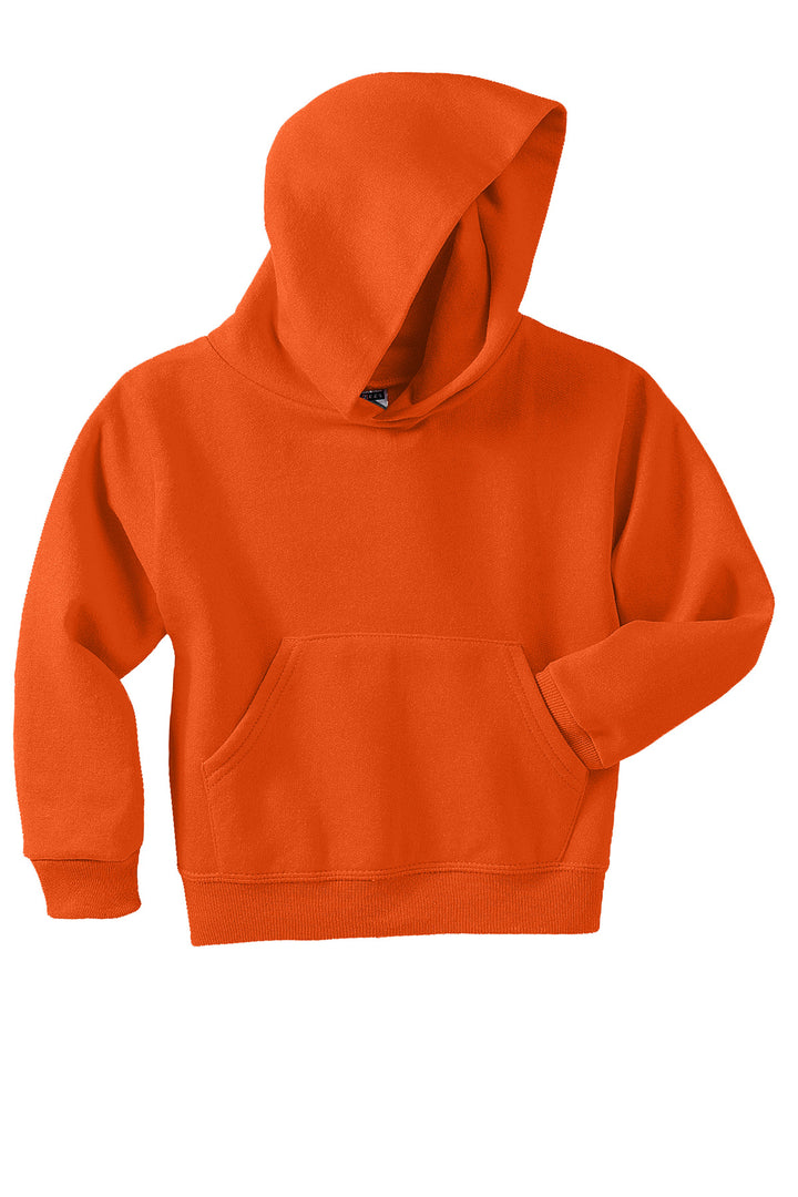 Front View of BurntOrng Jerzees - Youth NuBlend Pullover Hooded Sweatshirt. 996Y