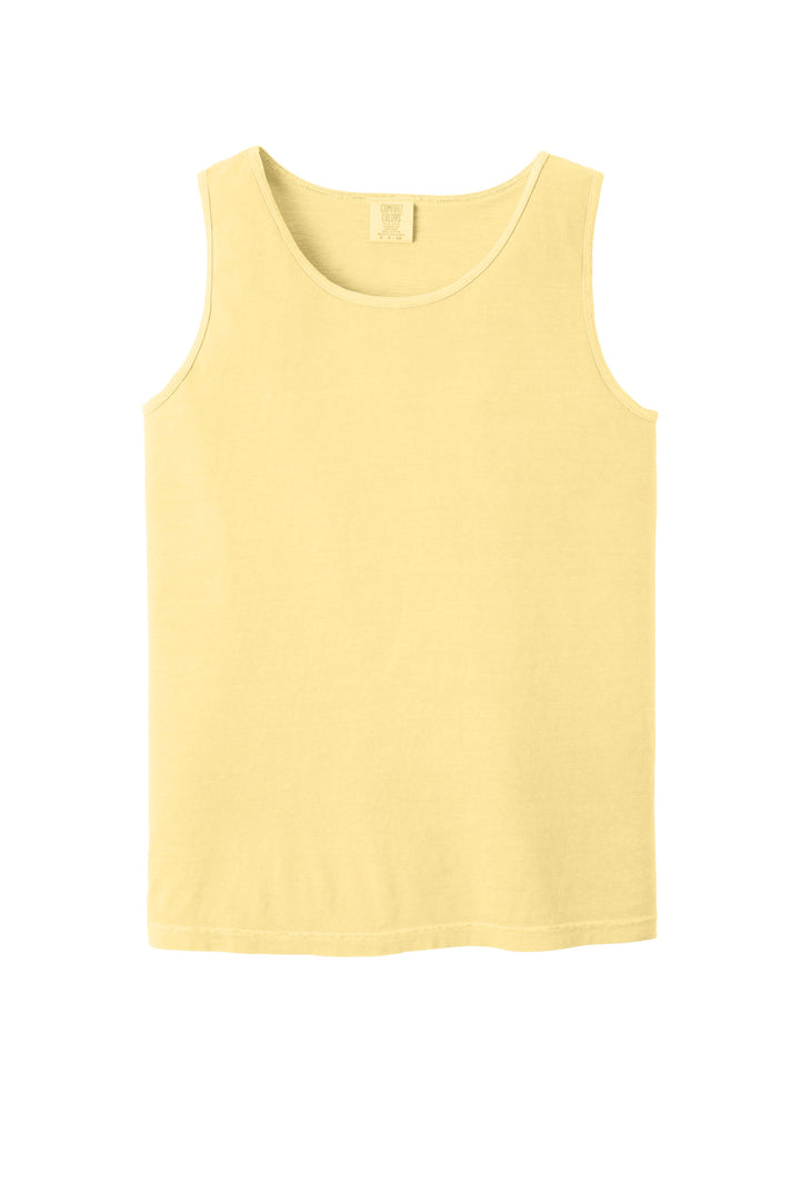 Front View of Butter COMFORT COLORS Heavyweight Ring Spun Tank Top. 9360