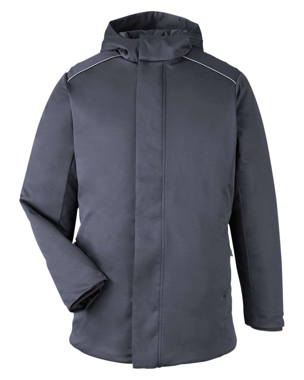 Front View of Carbon Unisex Techno Lite Flat-Fill Insulated Jacket - CE715