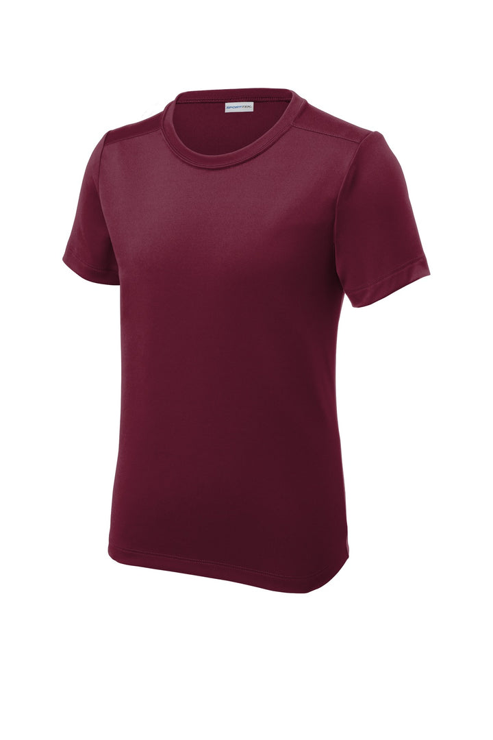 Front View of Cardinal Sport-Tek Youth Posi-UV Pro Tee. YST420