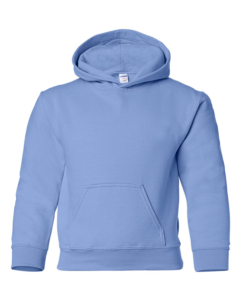 Front View of Carolina Blue Heavy Blend™ Youth Hooded Sweatshirt - 18500B