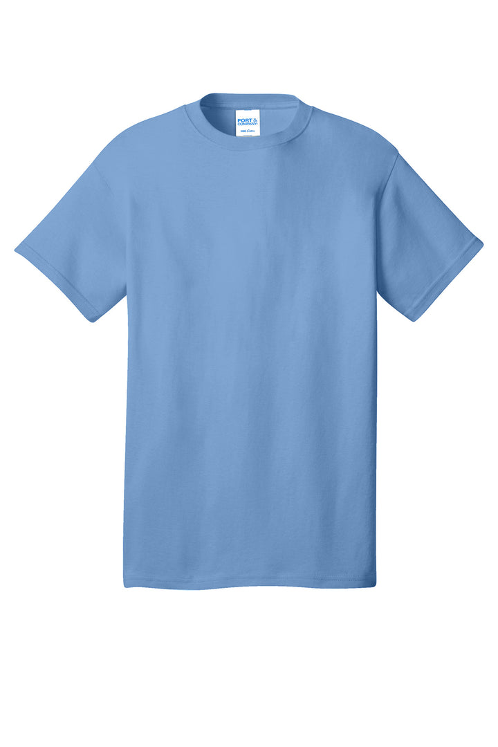 Front View of Carolina Blue Port & Company - Core Cotton Tee. PC54