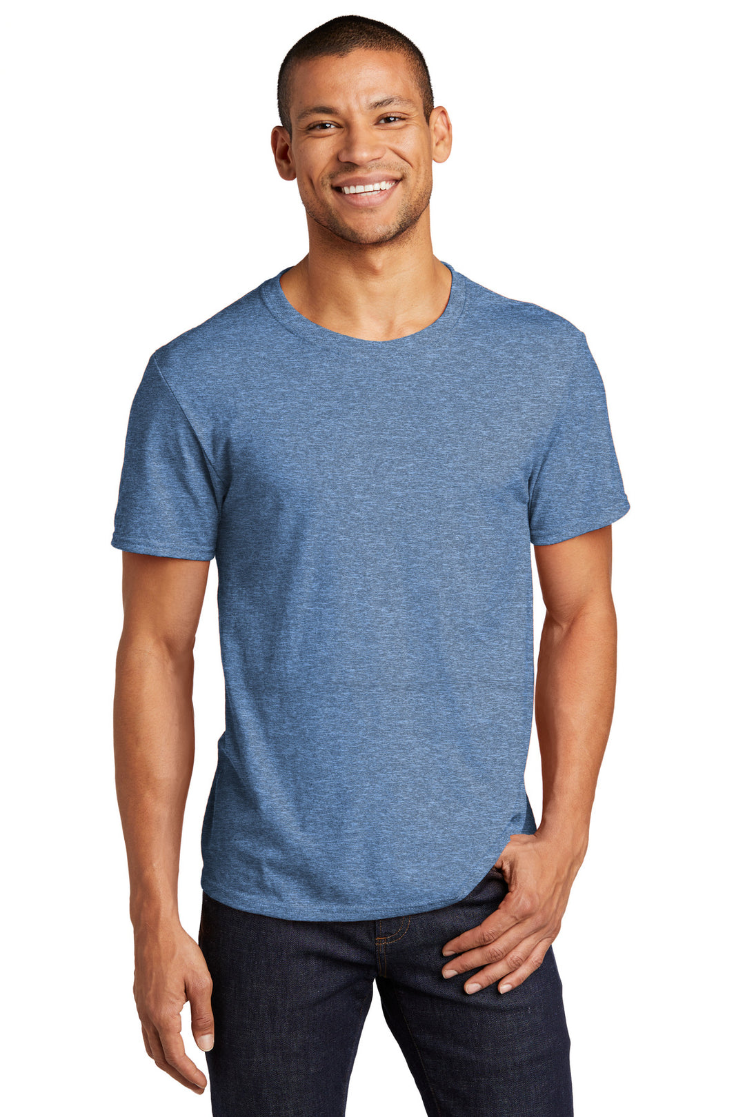 Front View of CarolnaHtr Jerzees Premium Blend Ring Spun T-Shirt 560M