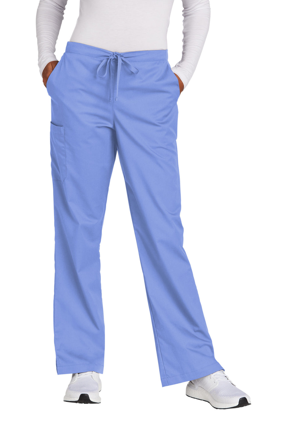 Front View of Ceil Wink Women's Petite WorkFlex Flare Leg Cargo Pant WW4750P